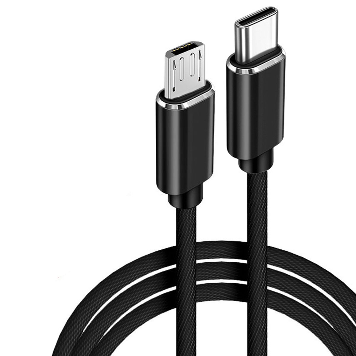 KUANGYE - Cable Trenzado Reforzado Usb C A Micro Usb 1 Metro 100w
