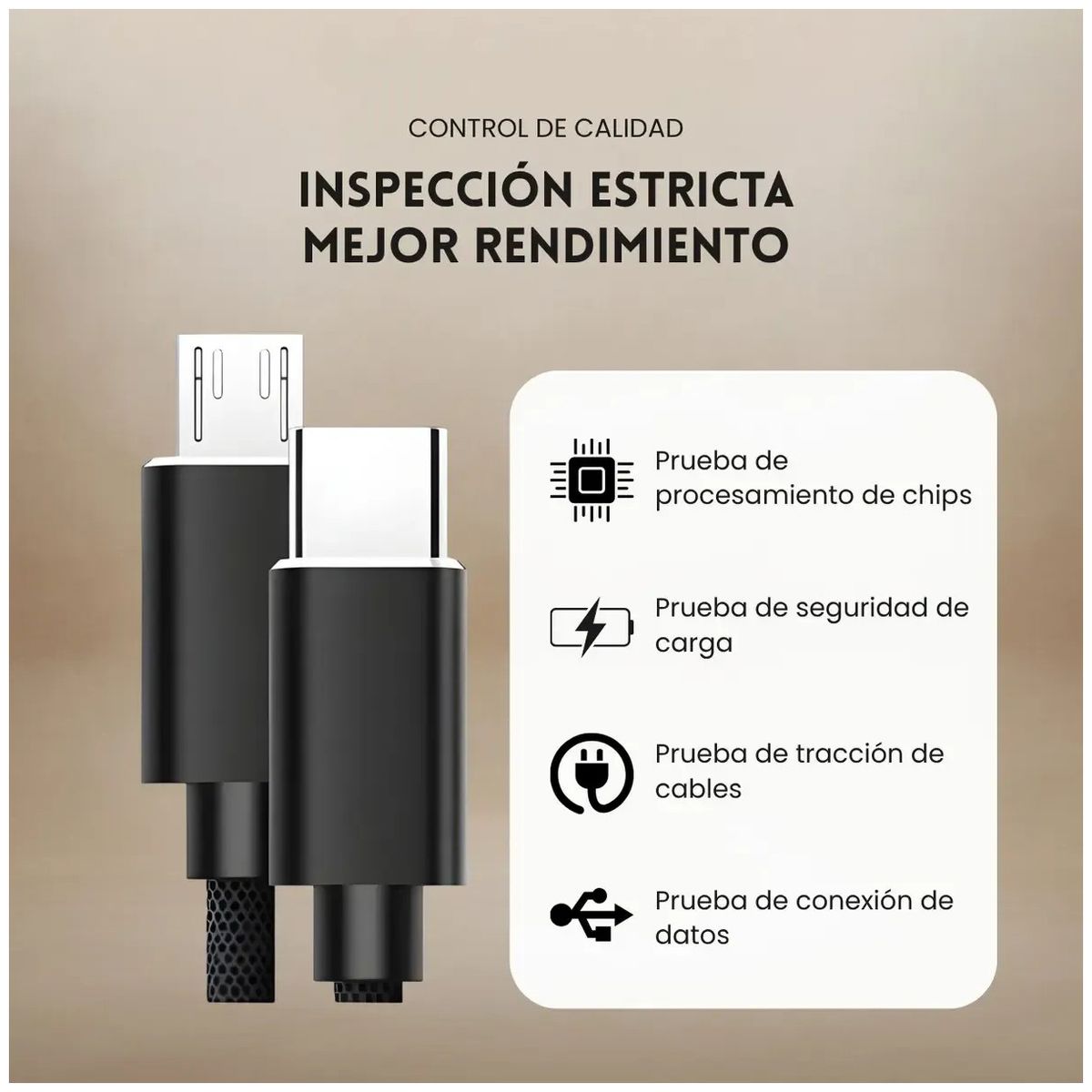 KUANGYE - Cable Trenzado Reforzado Usb C A Micro Usb 1 Metro 100w