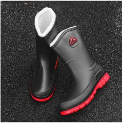 TIOZONEY - Botas de Agua Hombre-Rojo