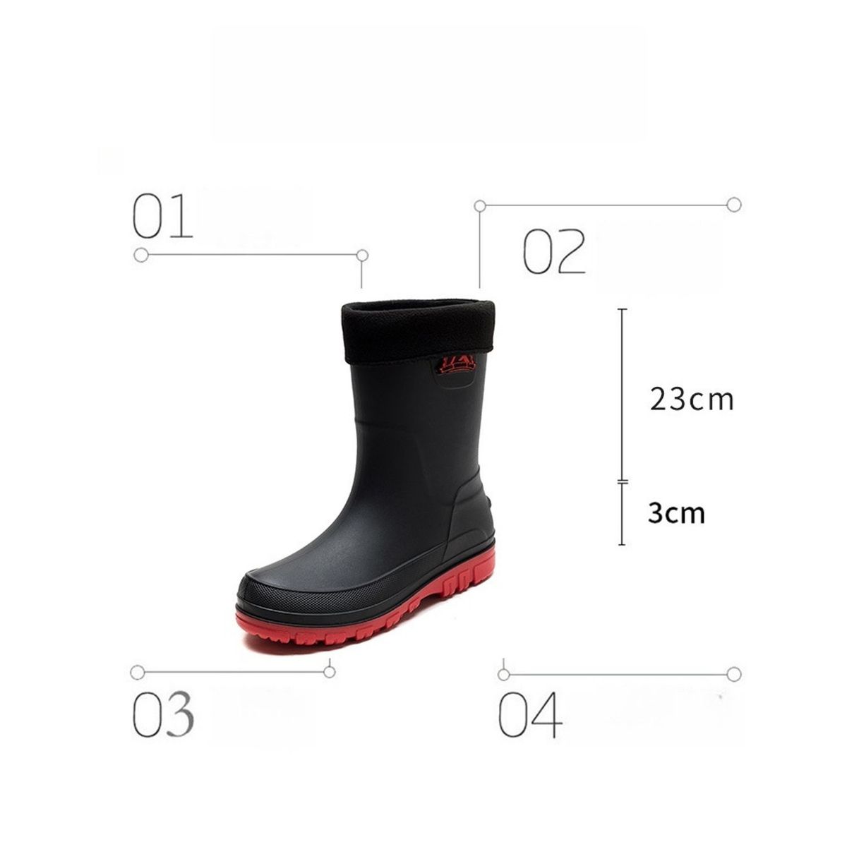 TIOZONEY - Botas de Agua Hombre-Rojo