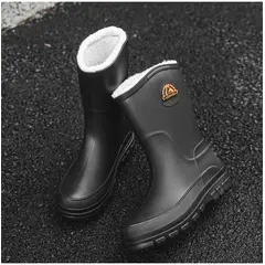 TIOZONEY - Botas de Agua Hombre-Negro