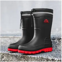 TIOZONEY - Botas de Agua Hombre-Rojo