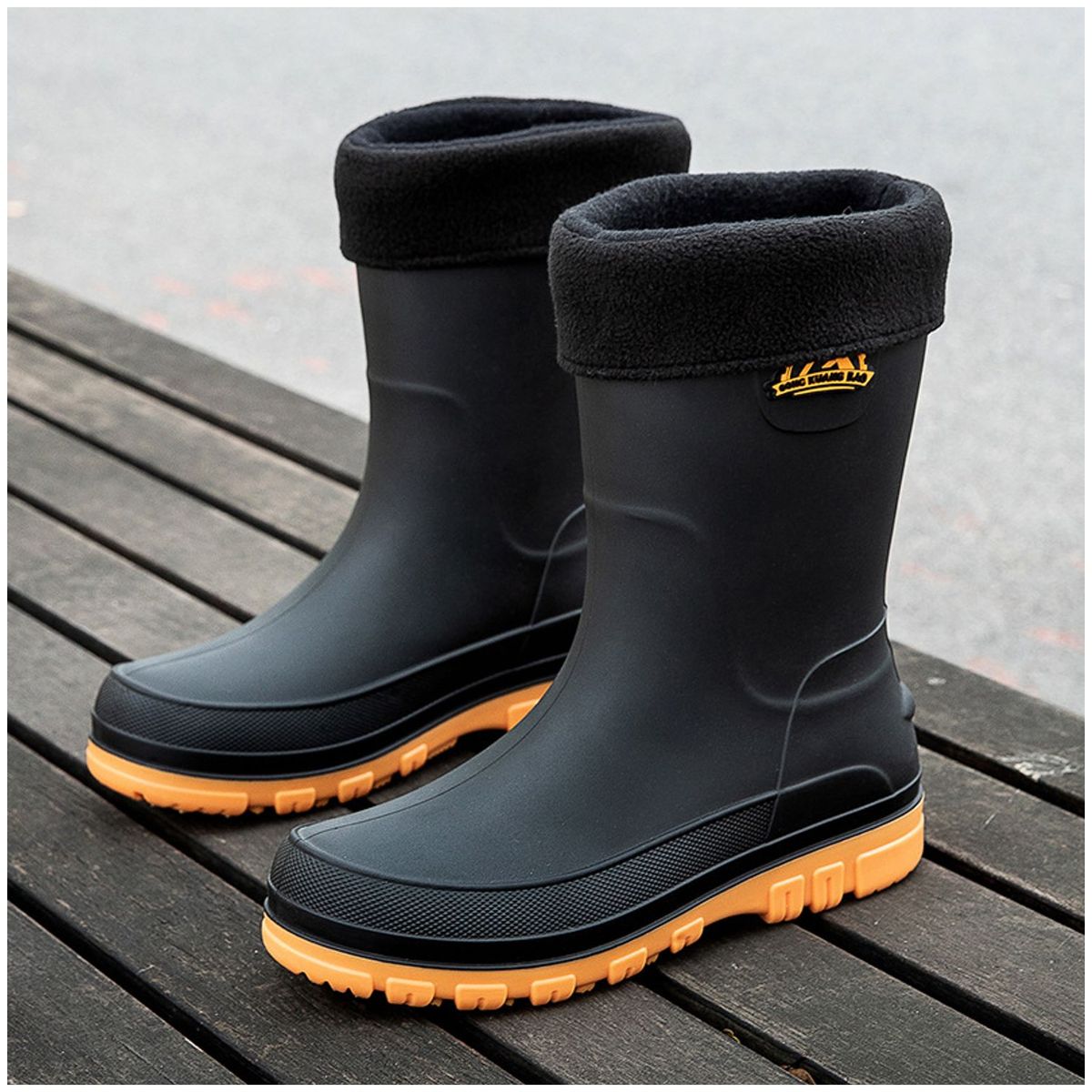 TIOZONEY - Botas de Agua Hombre-Amarillo