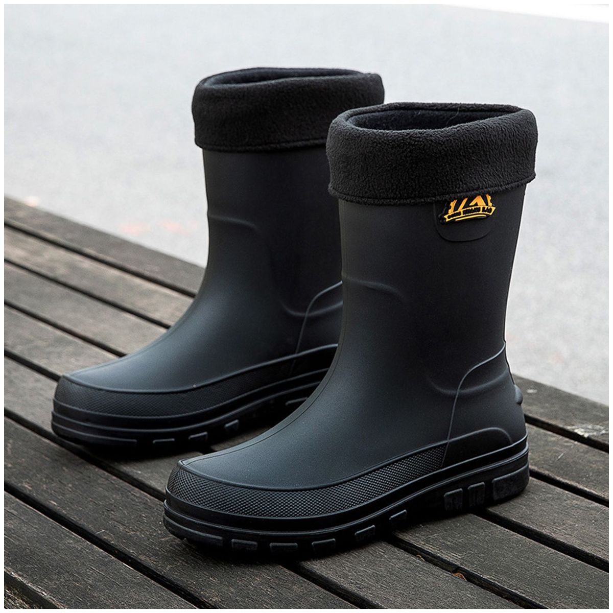TIOZONEY - Botas de Agua Hombre-Negro