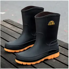 TIOZONEY - Botas de Agua Hombre-Amarillo