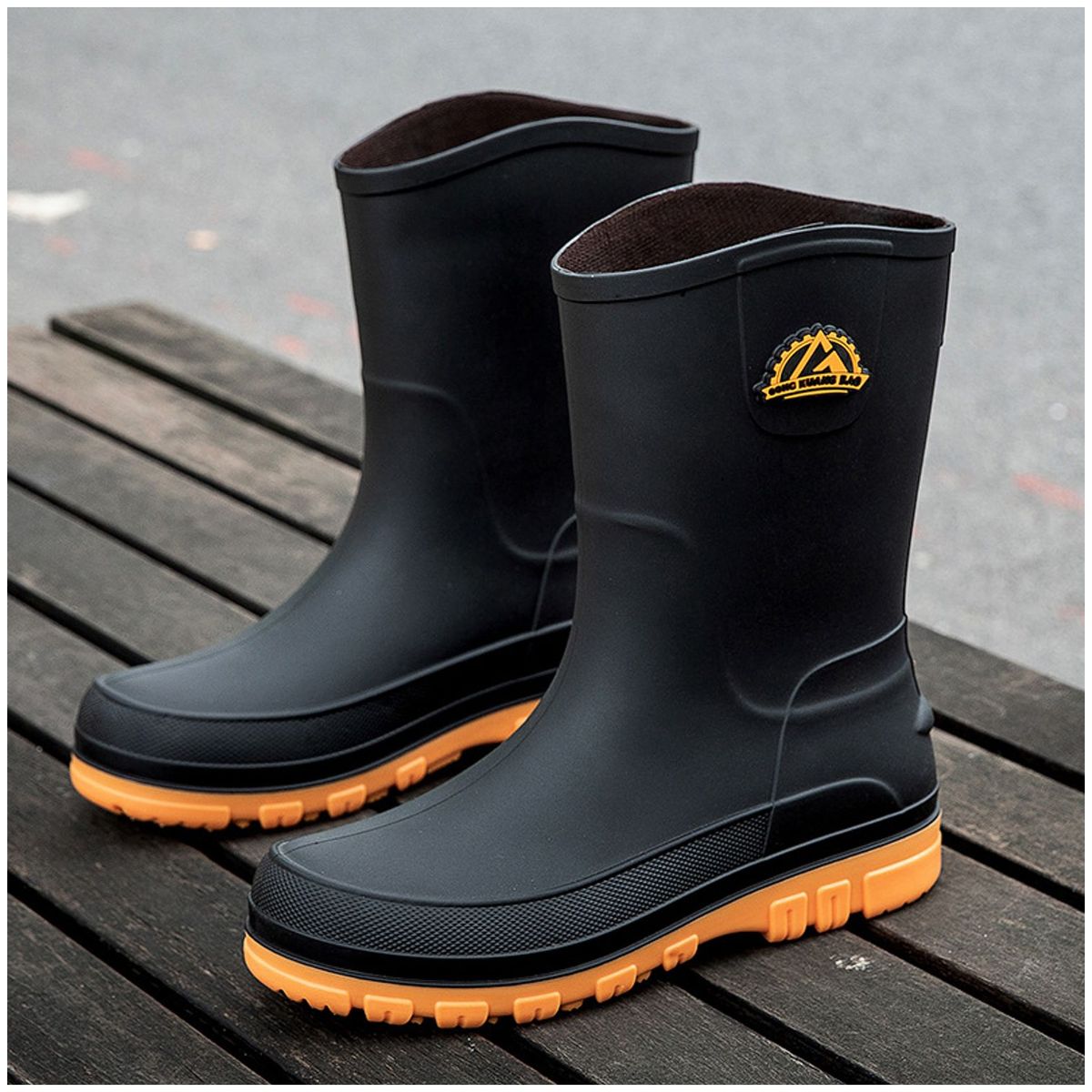 TIOZONEY - Botas de Agua Hombre-Amarillo