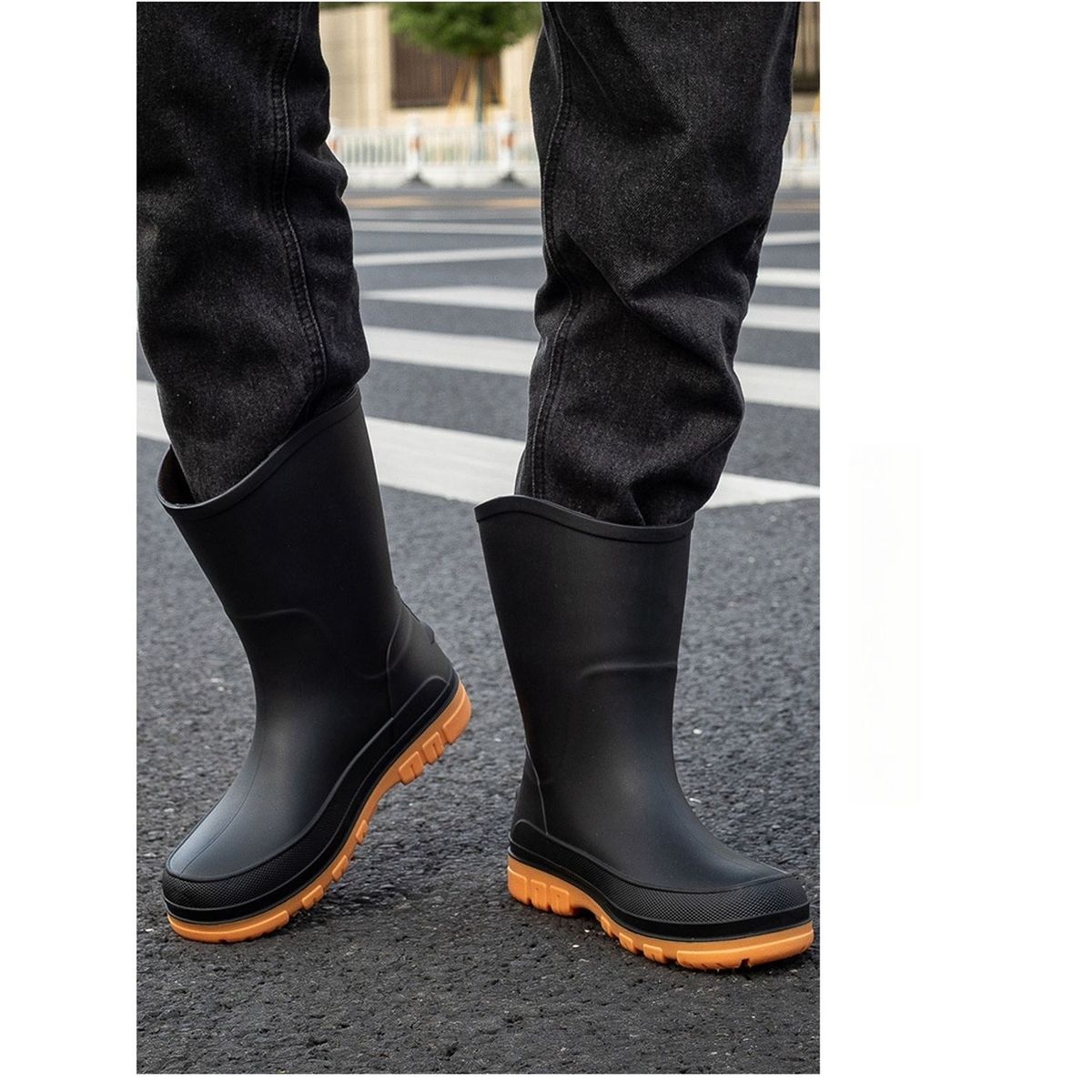 TIOZONEY - Botas de Agua Hombre-Amarillo