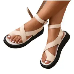 TIOZONEY - Sandalia Mujer -Beige