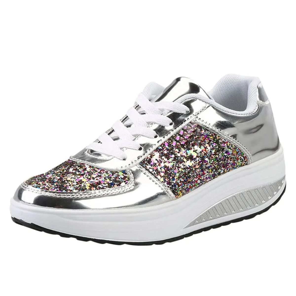 TIOZONEY - Zapatillas casuales para Mujer - Plata