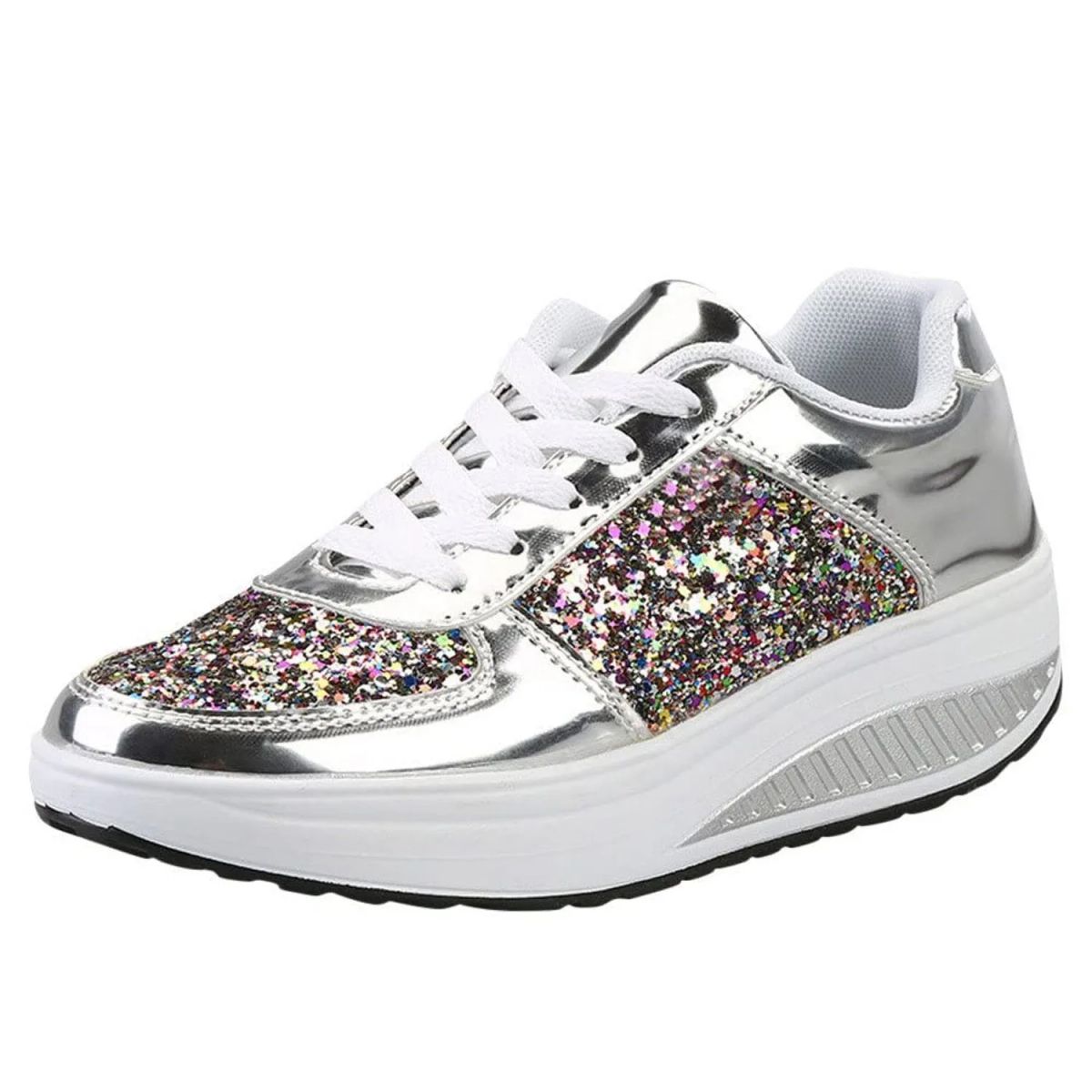 TIOZONEY - Zapatillas casuales para Mujer - Plata