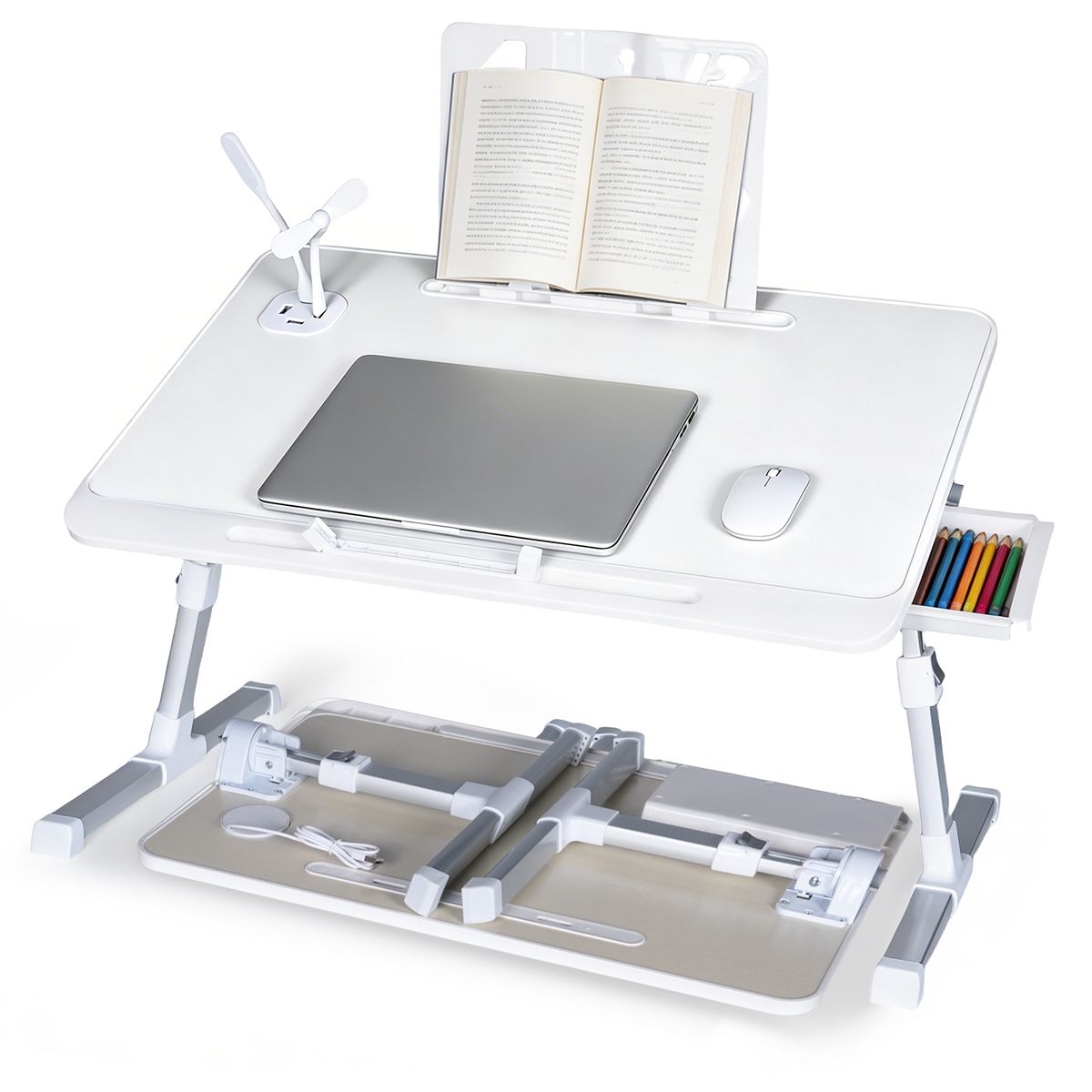 VIDITA - Mesa Laptop Plegable para Cama Ajustable Soporte Notebook Escritorio Portátil Multifuncional