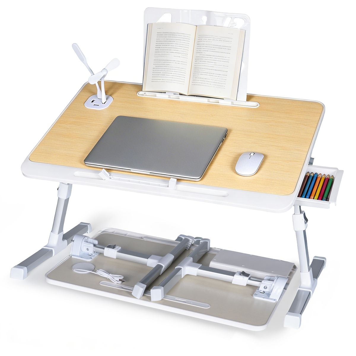 VIDITA - Mesa Laptop Plegable para Cama Ajustable Soporte Notebook Escritorio Portátil Multifuncional