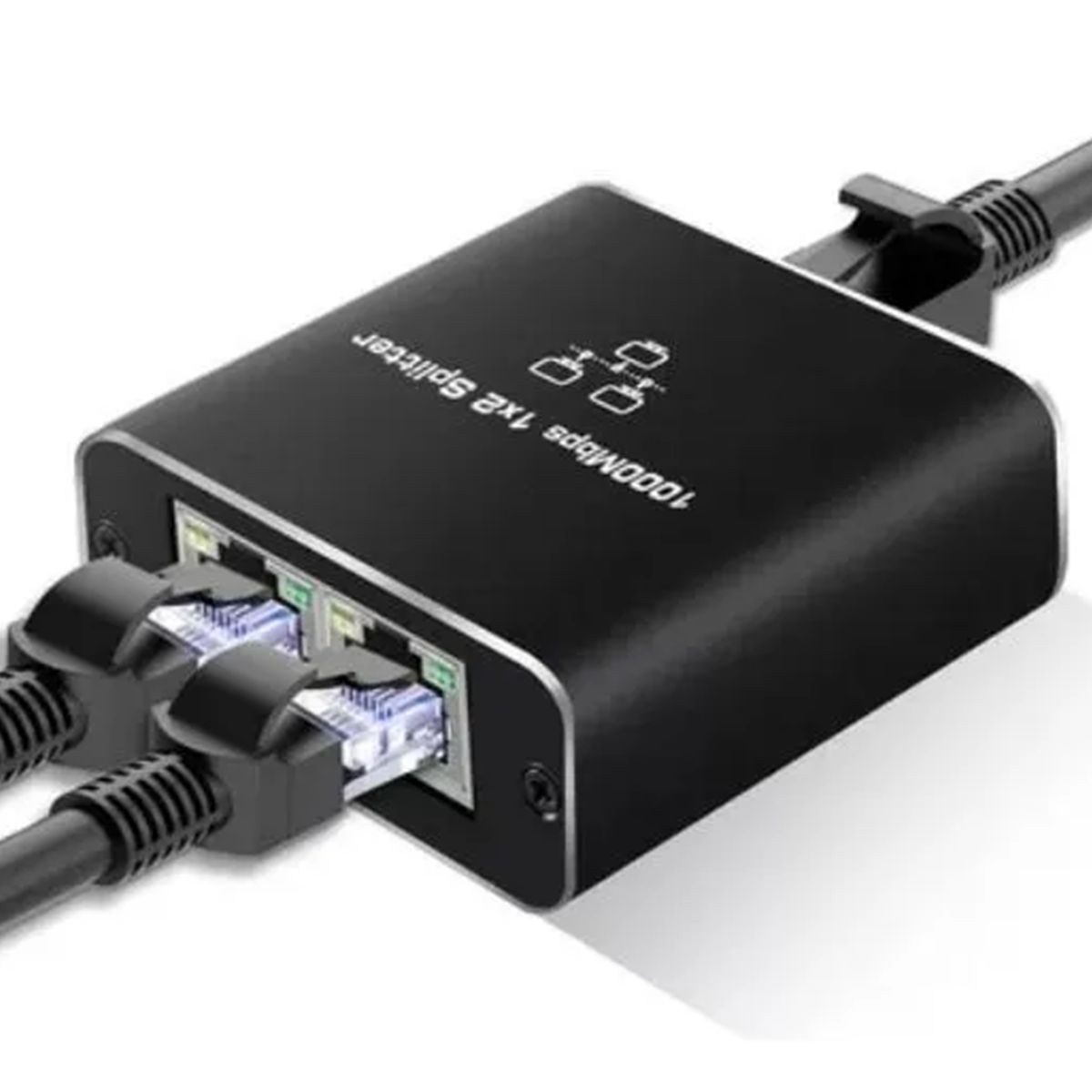 GENERICO - Adaptador Splitter Red Rj45 Lan Ethernet 1gbps + Cable Carga