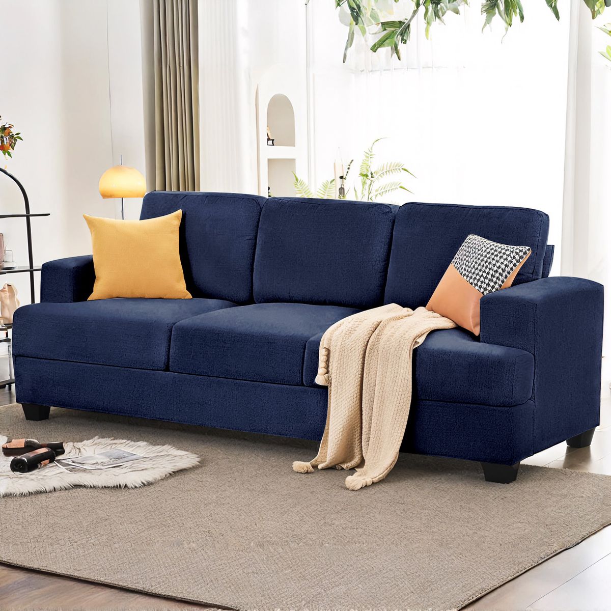 ELEMENT DESIGN - Sofá 3 Cuerpos Catalina 214x92x87 cm Tela Chenille