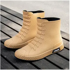 TIOZONEY - Botas de Agua Hombre-Café
