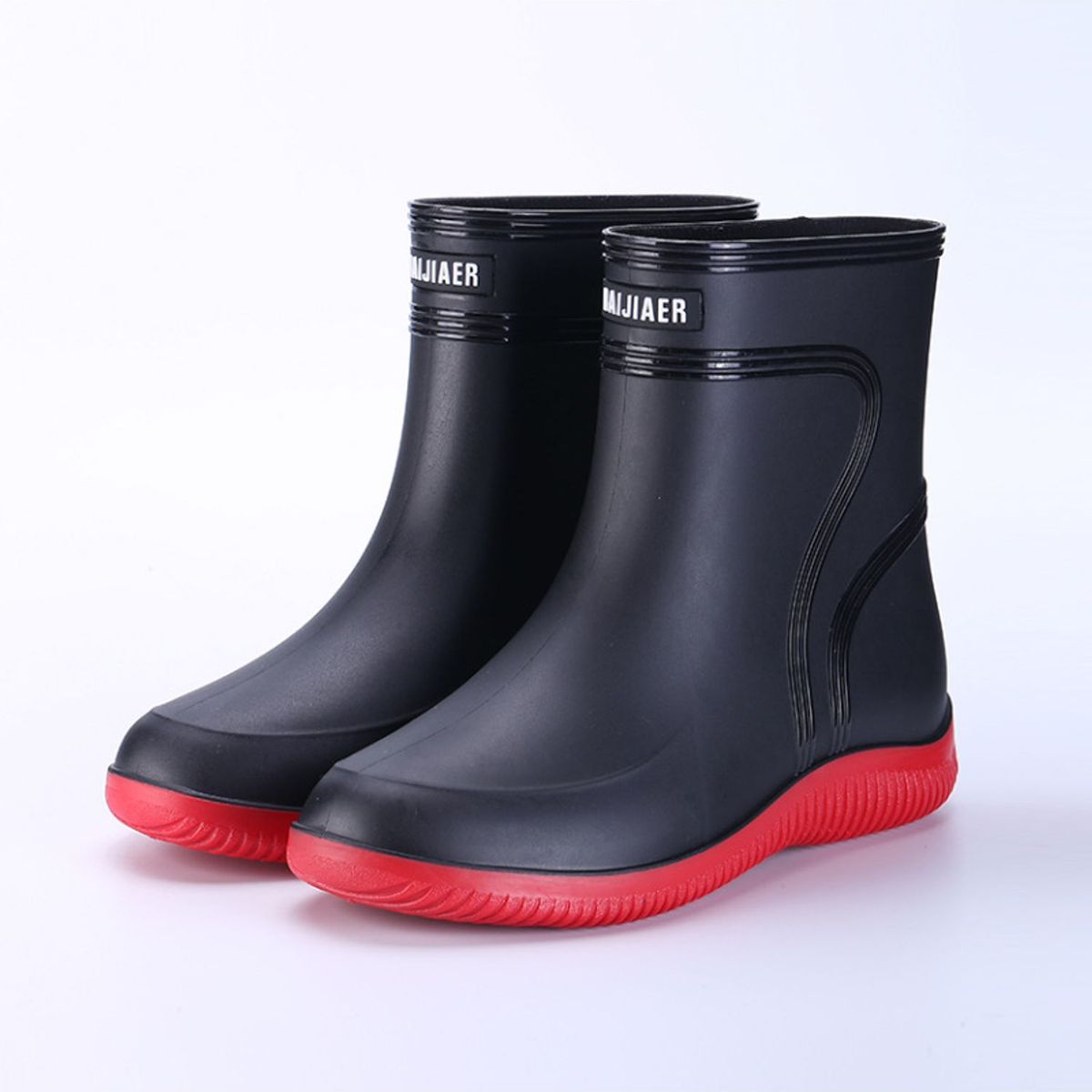 TIOZONEY - Botas de Agua Hombre-Rojo