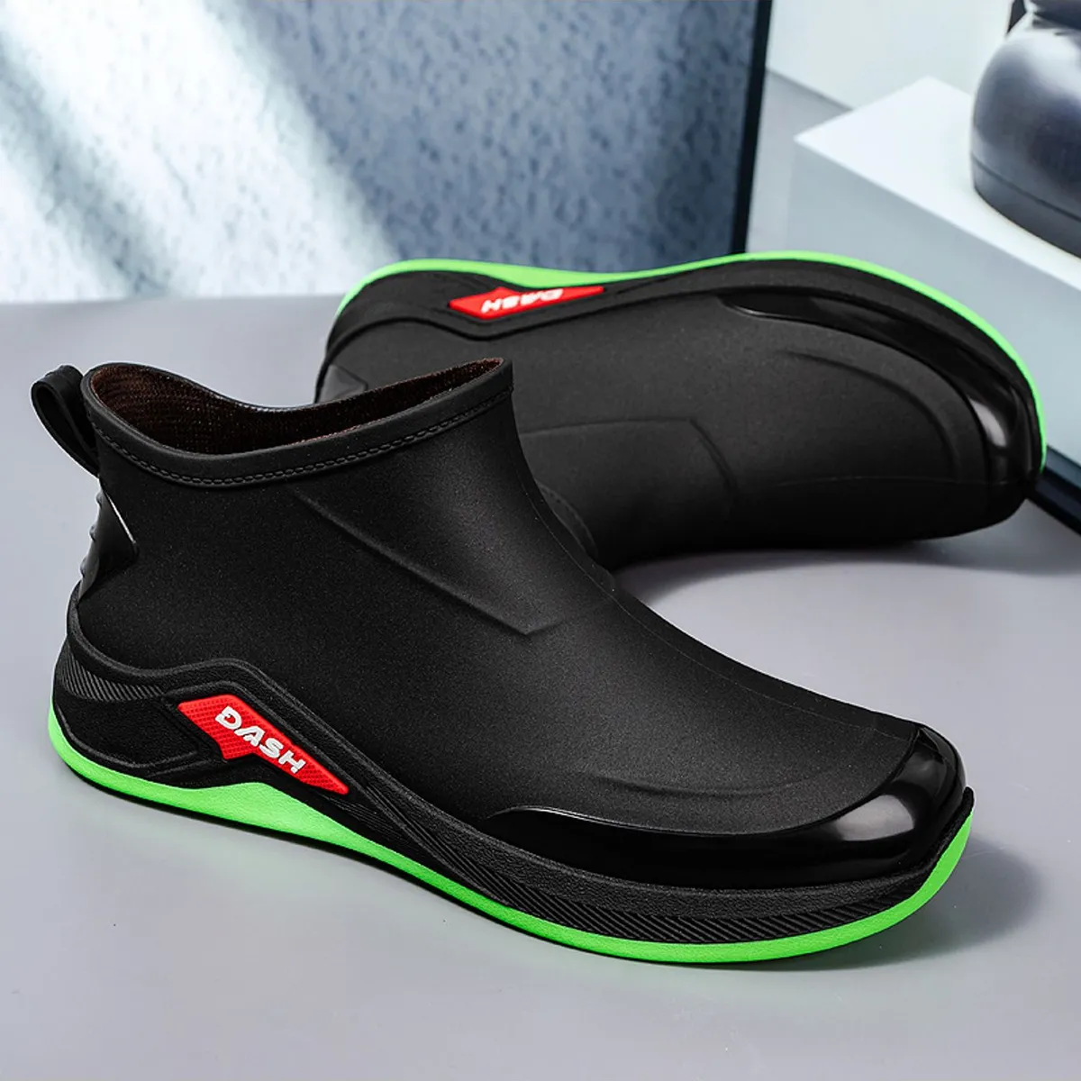 TIOZONEY - Botas de Agua Hombre-Verde