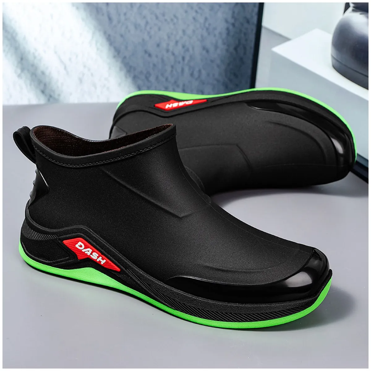 TIOZONEY - Botas de Agua Hombre-Verde