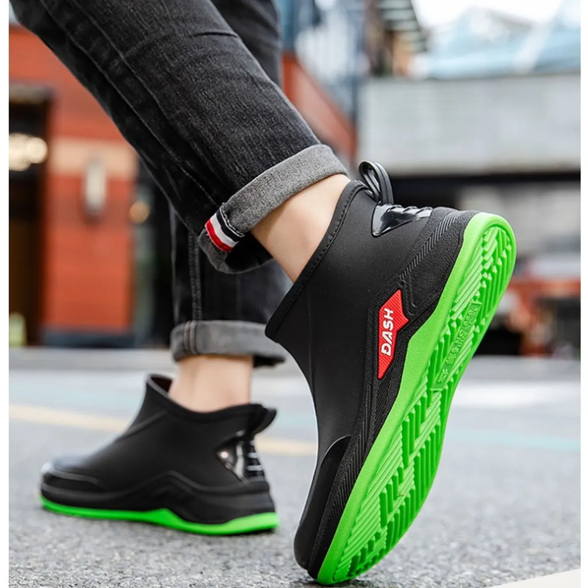 TIOZONEY - Botas de Agua Hombre-Verde