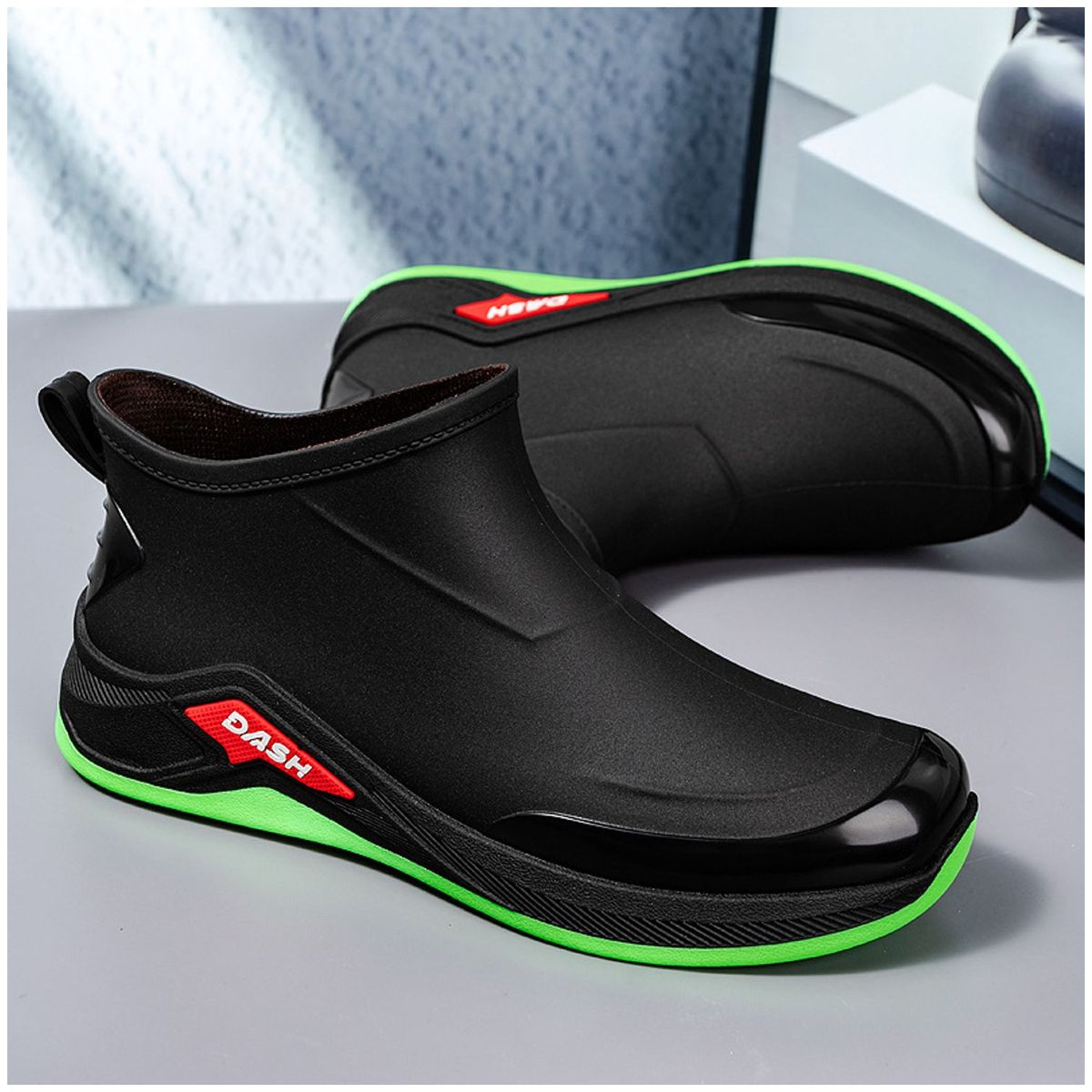 TIOZONEY - Botas de Agua Hombre-Verde