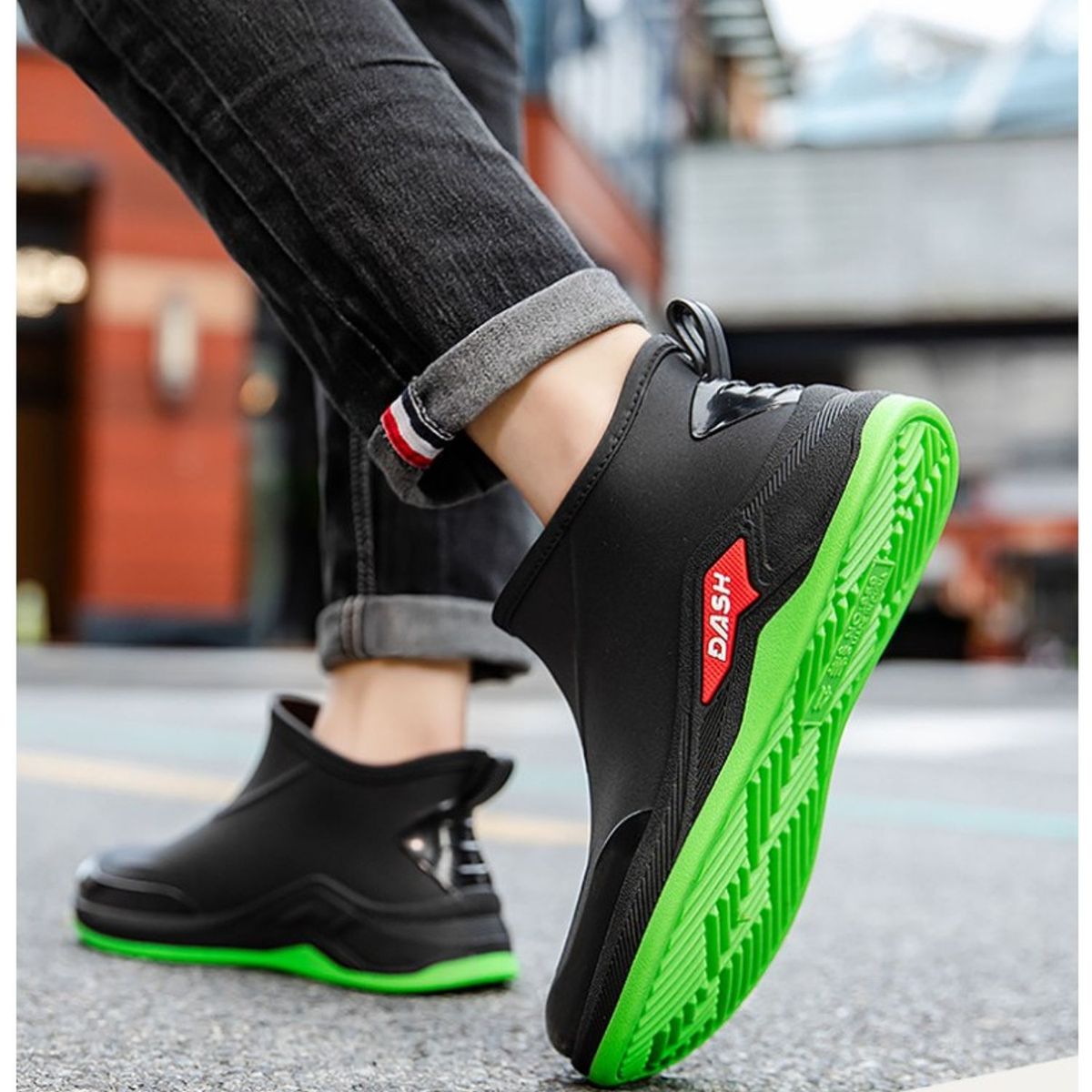 TIOZONEY - Botas de Agua Hombre-Verde