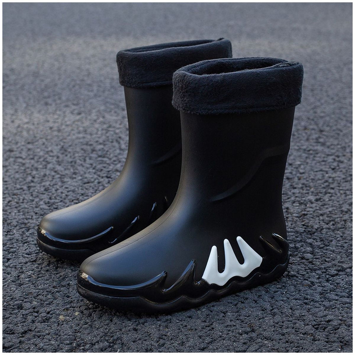 TIOZONEY - Botas de Agua Hombre-Negro