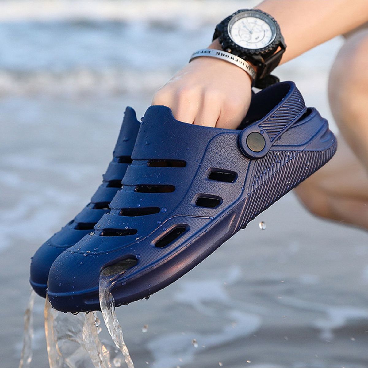 TIOZONEY - Sandalias para hombre - Azul