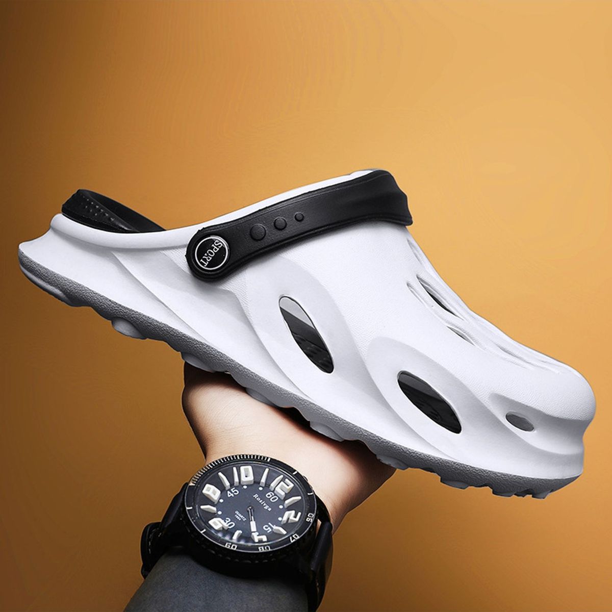 TIOZONEY - Sandalias para hombre - Blanco