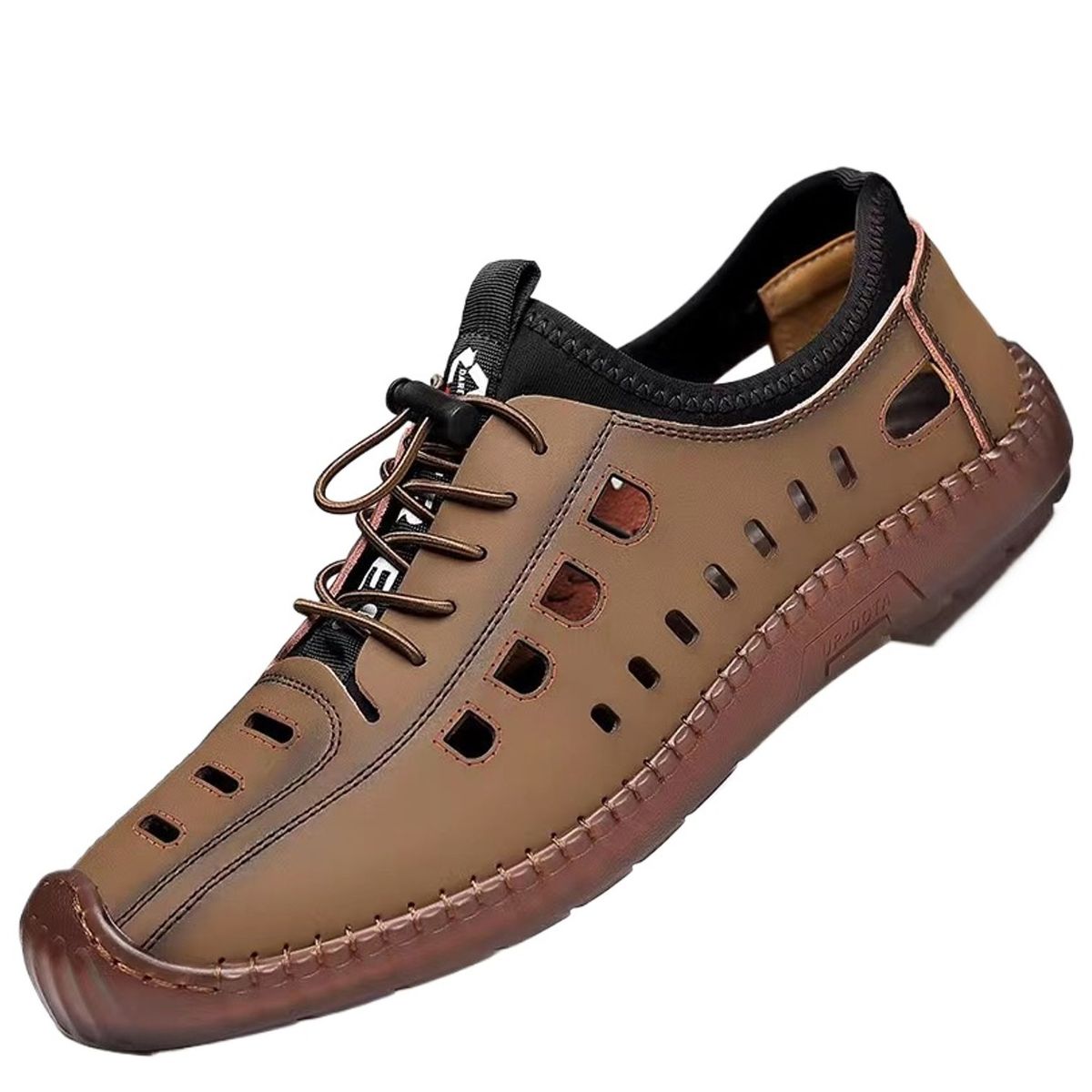 TIOZONEY - Sandalias abiertas para hombre-Marrón