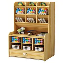 ANYHOGAR - Organizador De Escritorio De Madera Multifuncional Con Cajón