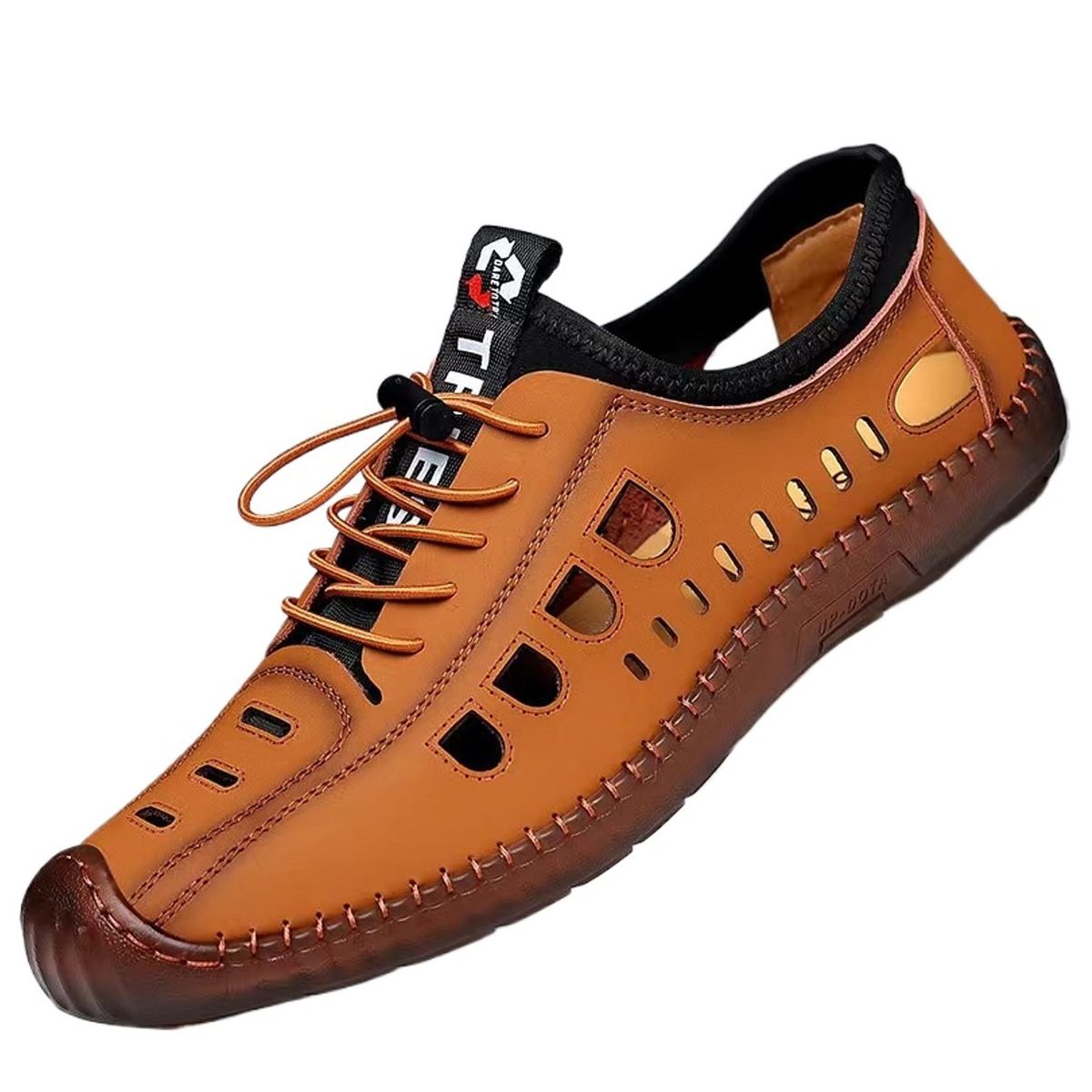 TIOZONEY - Sandalias abiertas para hombre-Amarillo