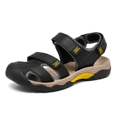TIOZONEY - Sandalias abiertas para hombre-Negro