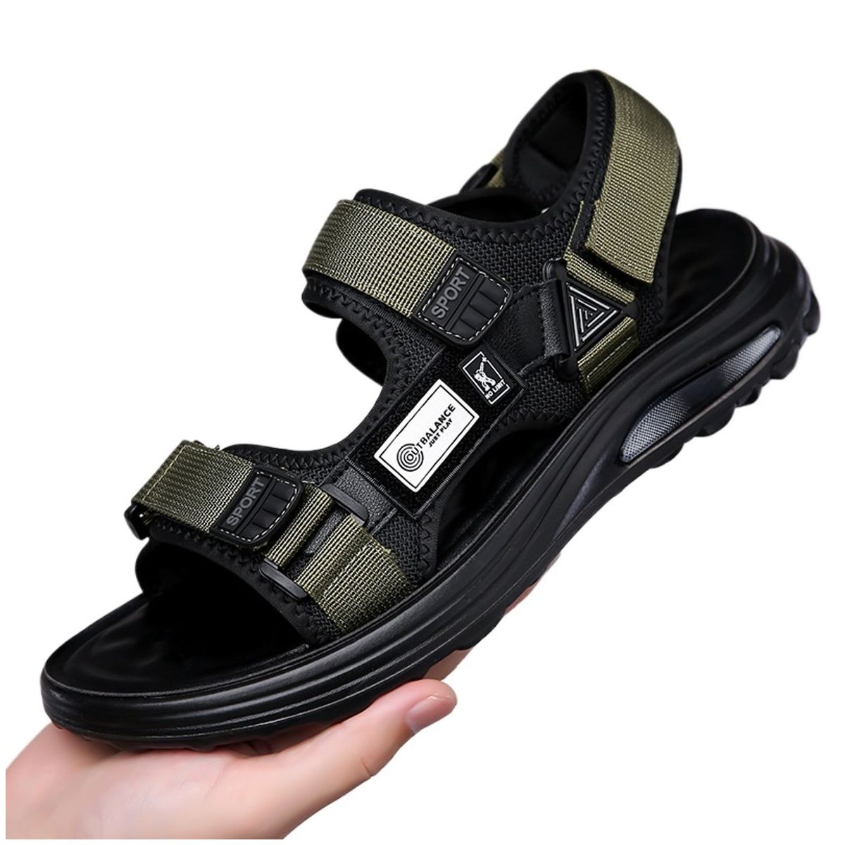 TIOZONEY - Sandalias abiertas para hombre-Verde