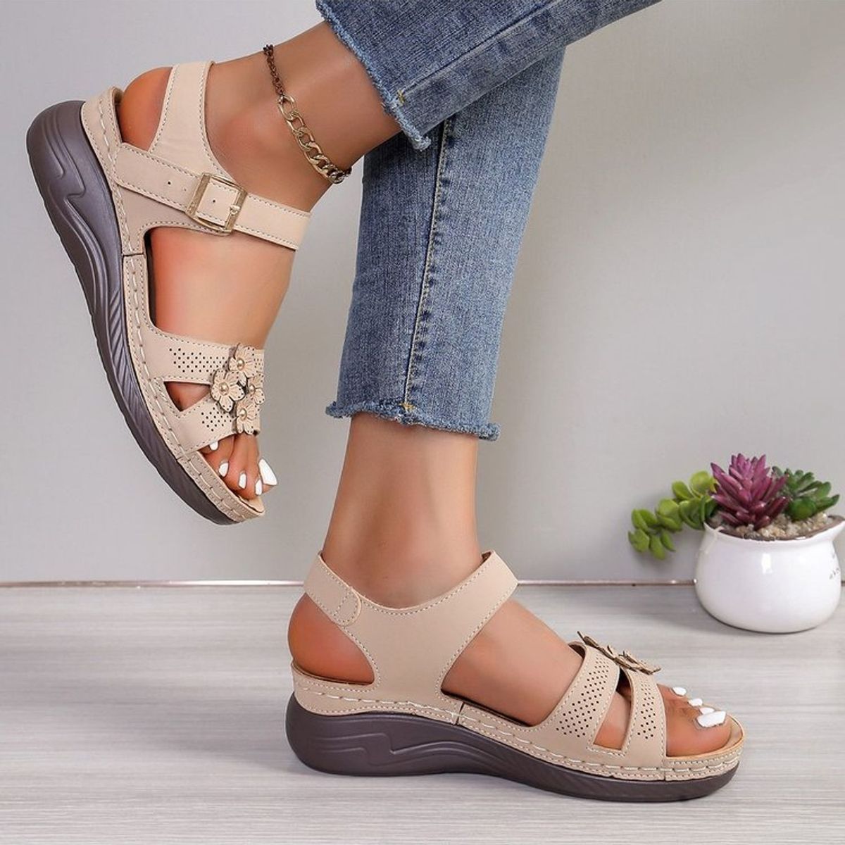 TIOZONEY - Sandalias informales para mujer