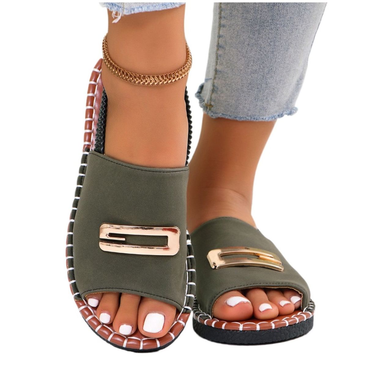 TIOZONEY - Sandalias planas para mujer