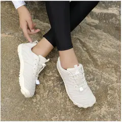 TIOZONEY - Zapatos de montaña antideslizantes para exteriores-Blanco