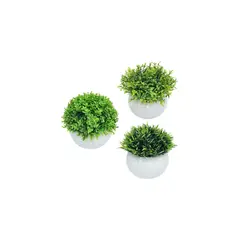 GENERICO - Set 6 Maceta Artificiales Planta Arbusto 9cm