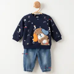 JUMP KIDS - Conjunto 2 Piezas Buzo Pantalón Y Polerón Azul Bebé Niño