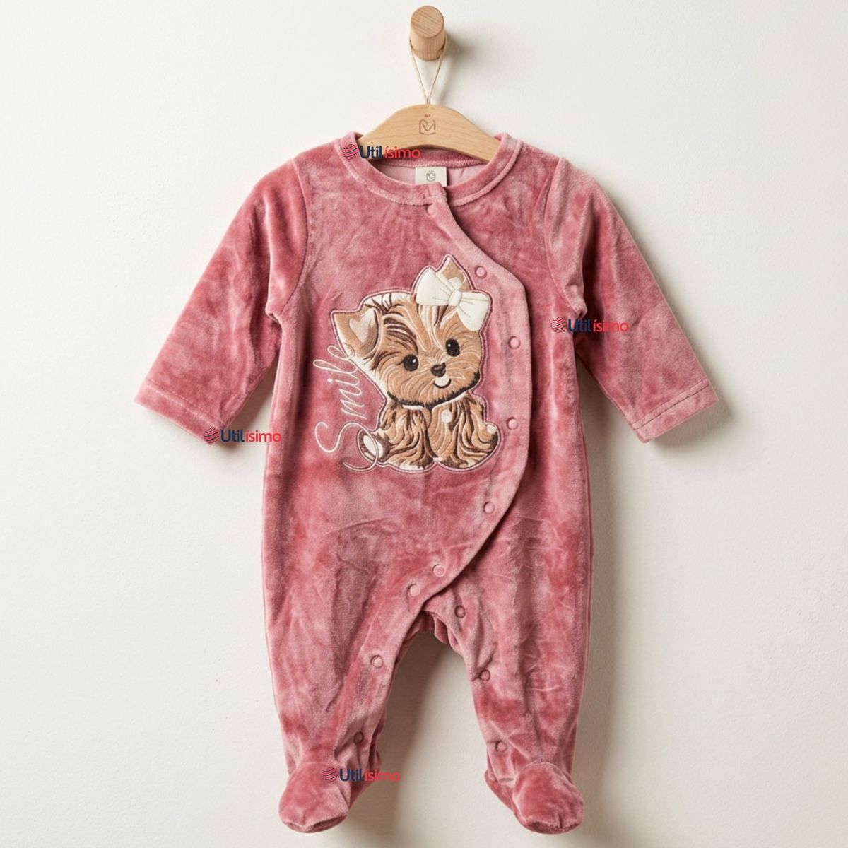 JUMP KIDS - Enterito Tela Plush Rosado Bebé Niña