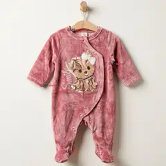 JUMP KIDS - Enterito Tela Plush Rosado Bebé Niña