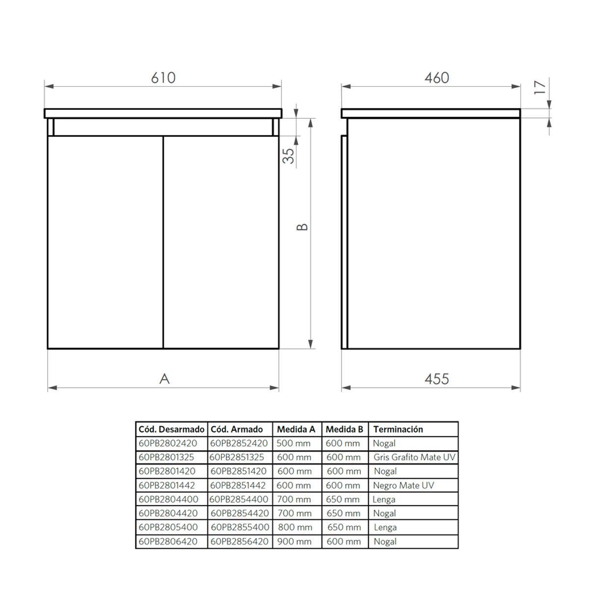 Base de Mueble Mince 90x46 cm, marca STRETTO - Foto 2