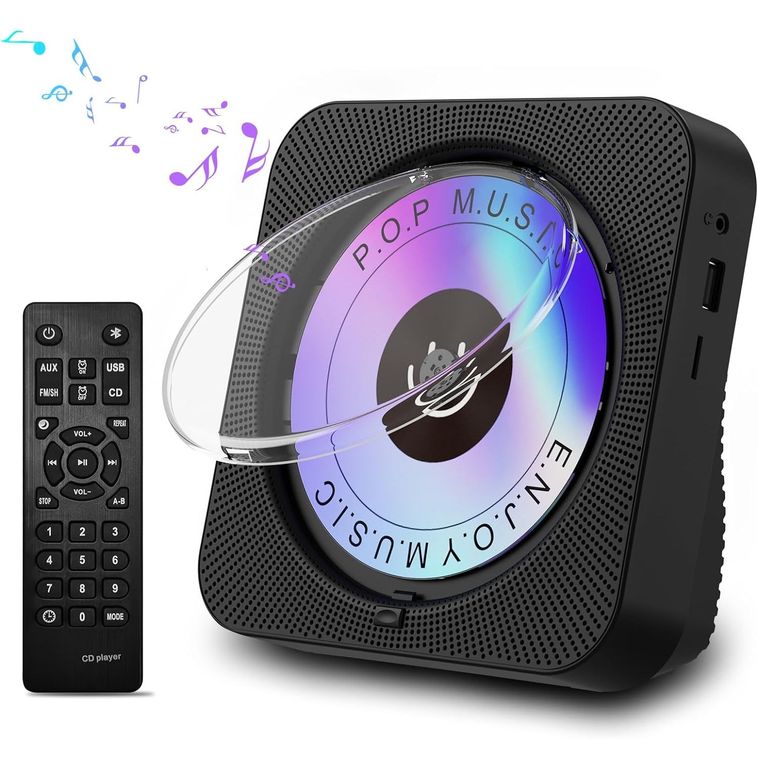 TIOZONEY Reproductor de CD Bluetooth Pantalla LED