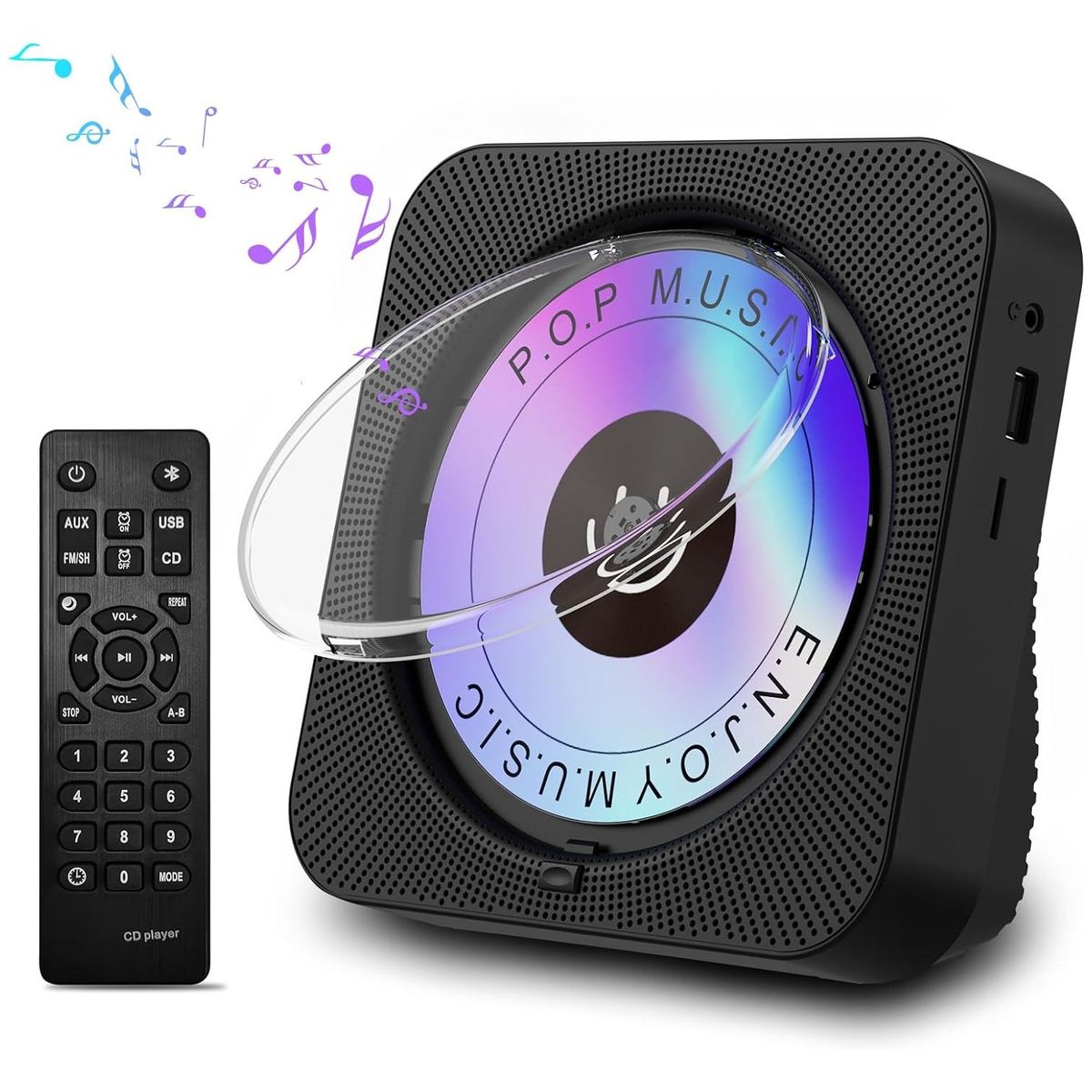 TIOZONEY - Reproductor de CD Bluetooth Pantalla LED