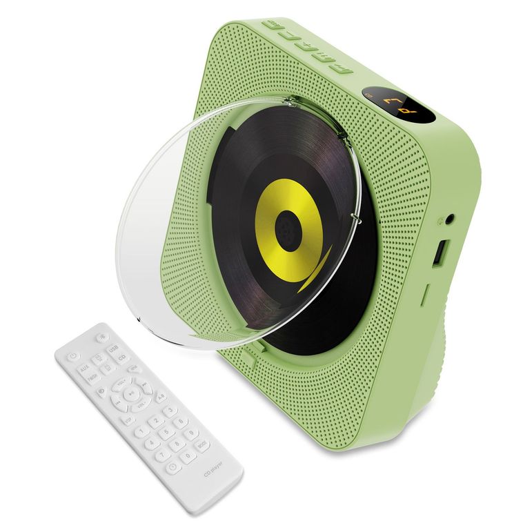 TIOZONEY Reproductor de CD Bluetooth Pantalla LED Verde