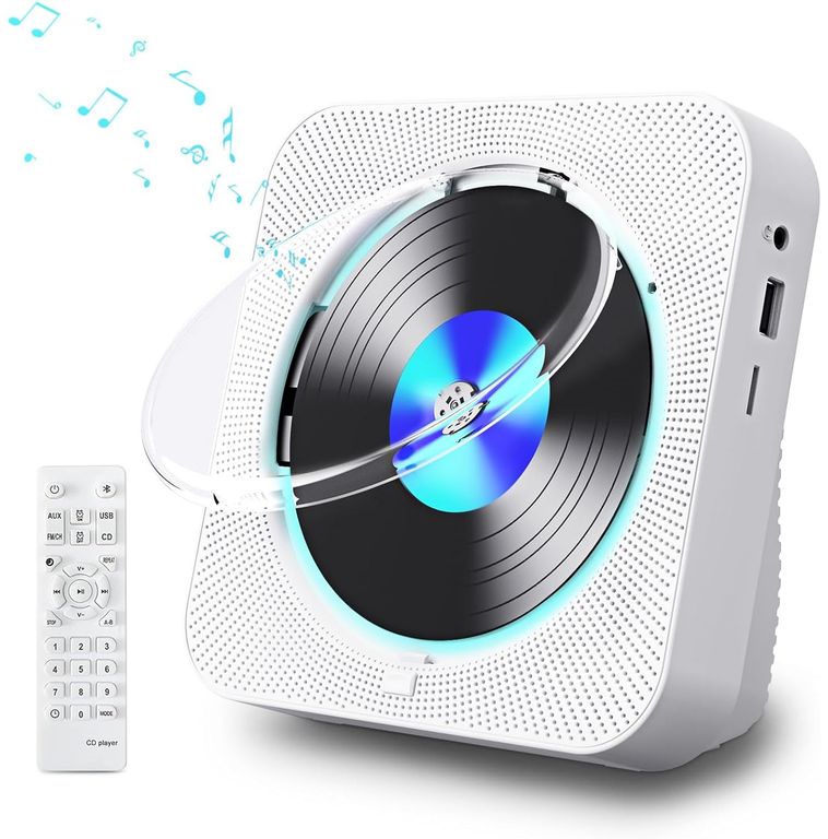 TIOZONEY Reproductor de CD Bluetooth Pantalla LED