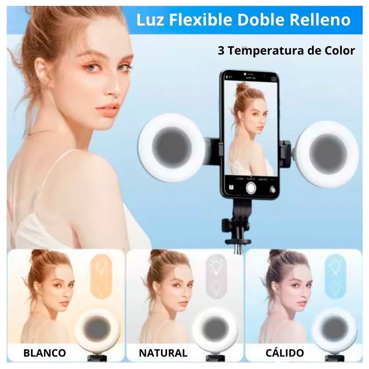 IRM - Trípode 2 En 1 Palo Selfie Super Largo 170cm Rotación 360° con Luz Led