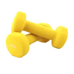 JKS - Par mancuerna neopreno 2x1kg amarillo