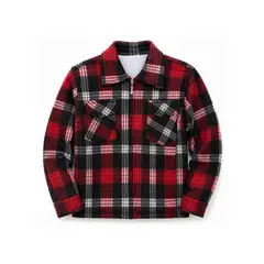KIBOU - Camisa Niño Polar Cuadros Tipo Leñador Invierno