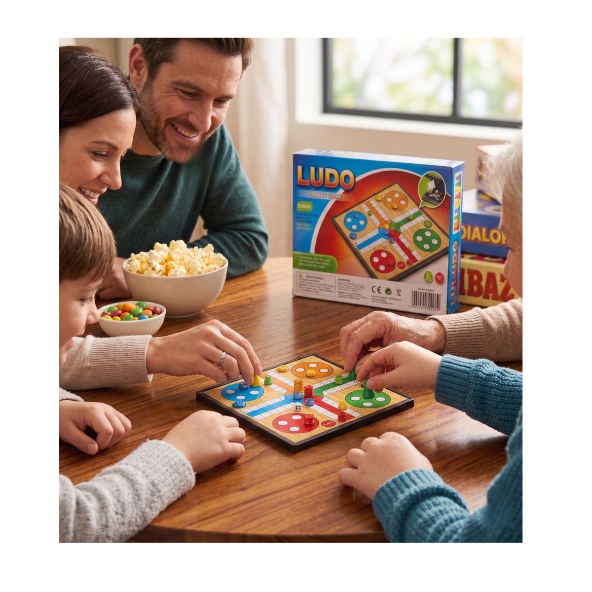 GENERICO - Juego de Mesa Ludo Familiar Portátil Grande - Entretenimiento y Estrategia