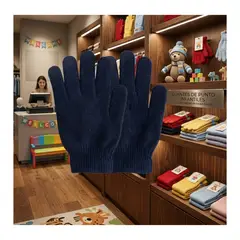 EKOL TACTICA MILITAR - Guantes De Lana Térmicos Para Niños - Invierno Suave Color Azul Marino